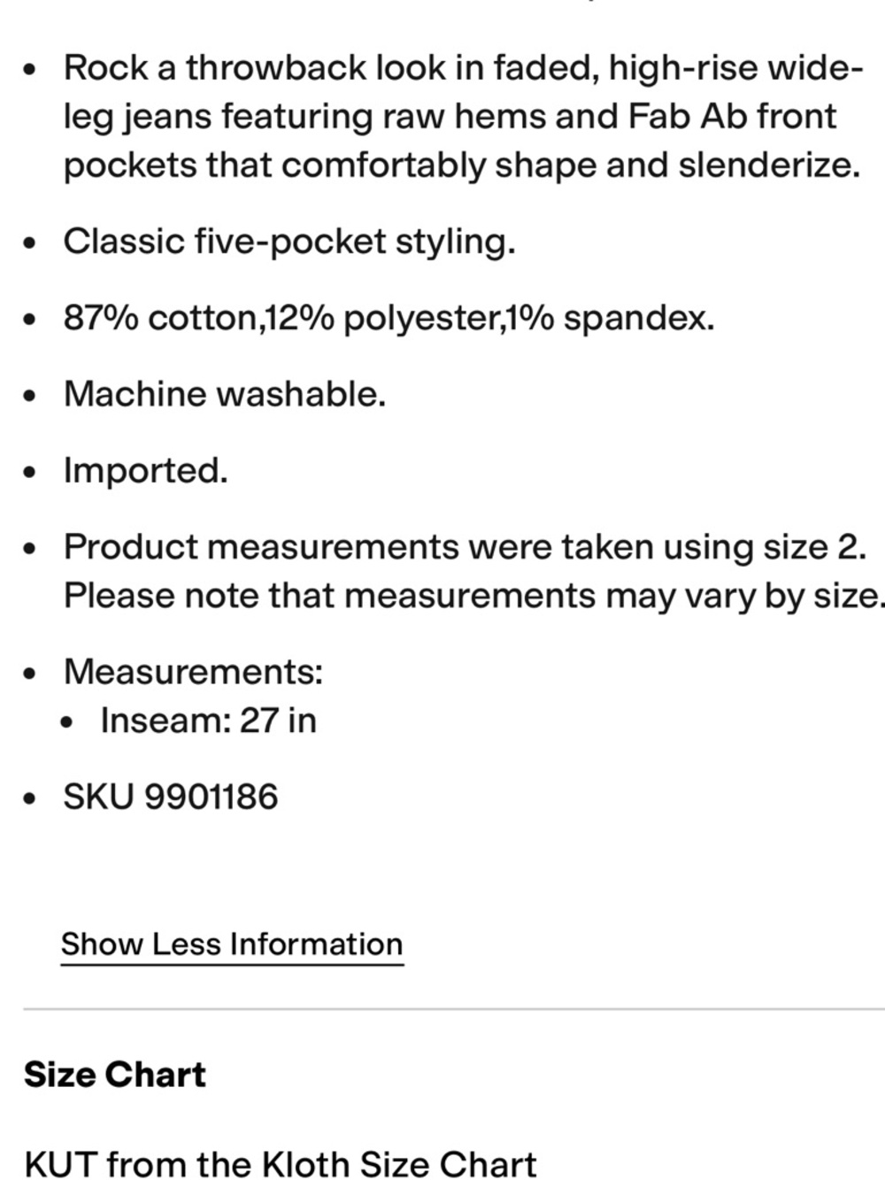 Kut From The Kloth Meg Fab Ab High Rise Wide Leg Jeans - Picture 2 of 5